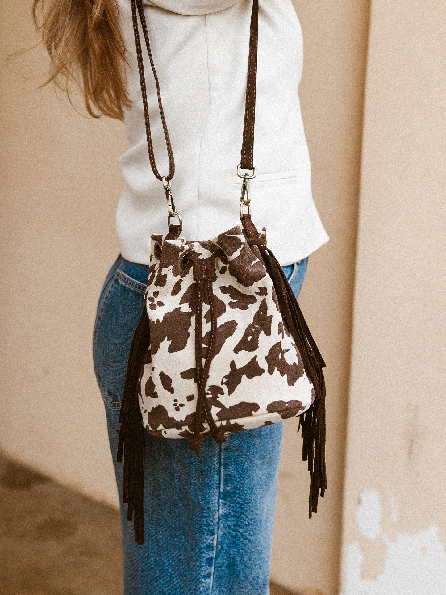 Crossbody Suede Cow - Brown
