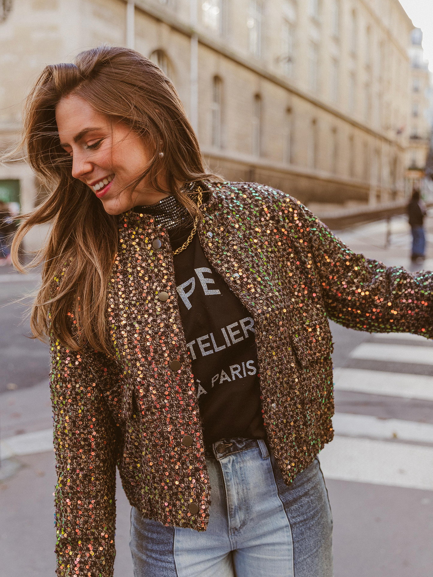 Jacket Glitter - Brown