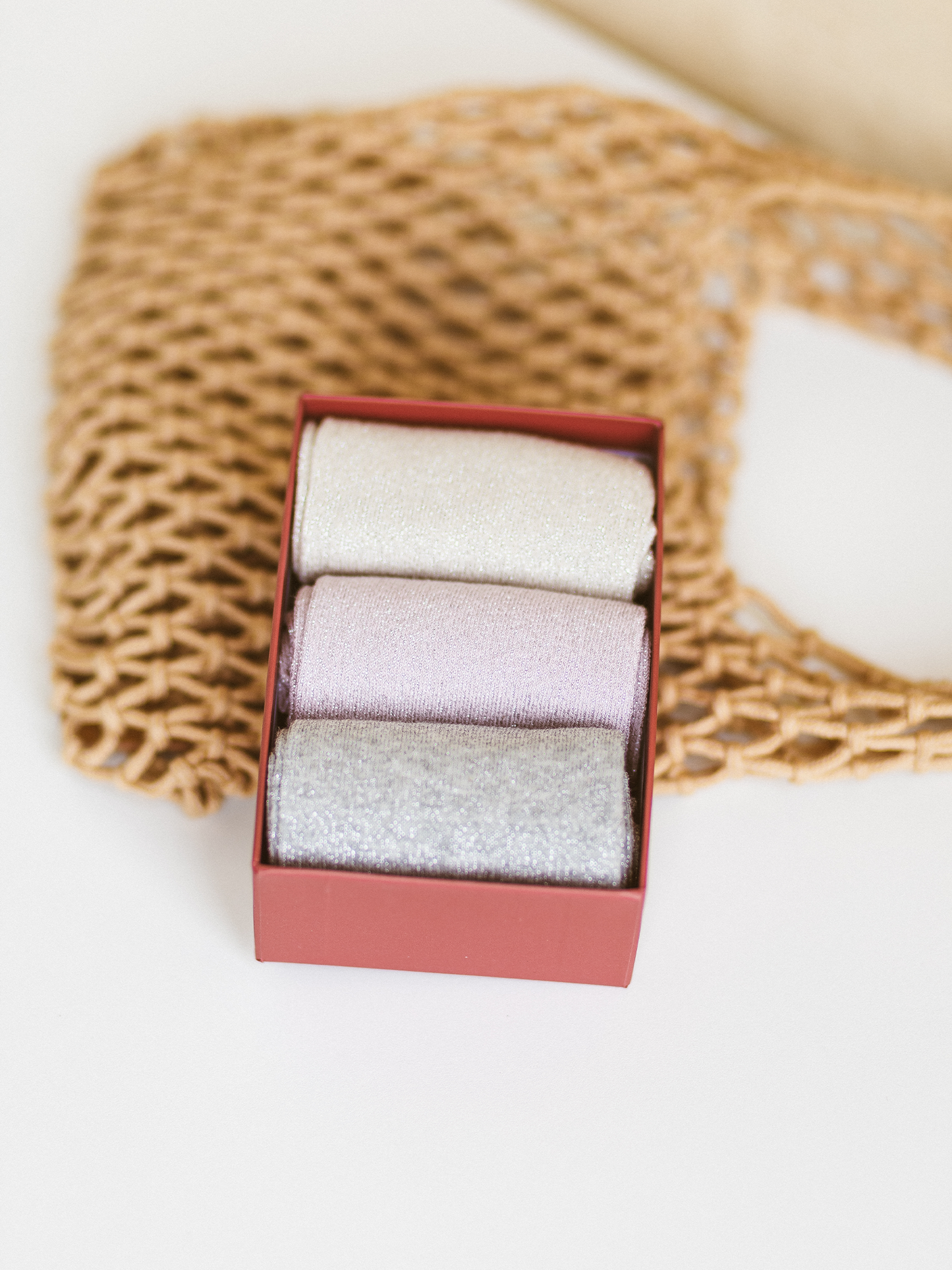 Glitter Sokken Set - Beige