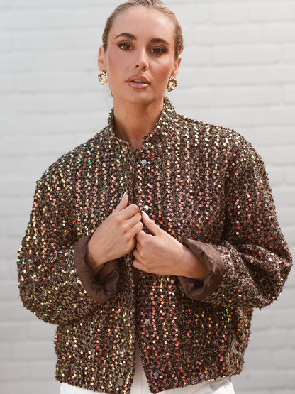 Jacket Glitter - Brown