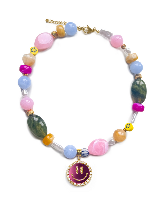 Ketting Dreamy Suus Smiley - Pink