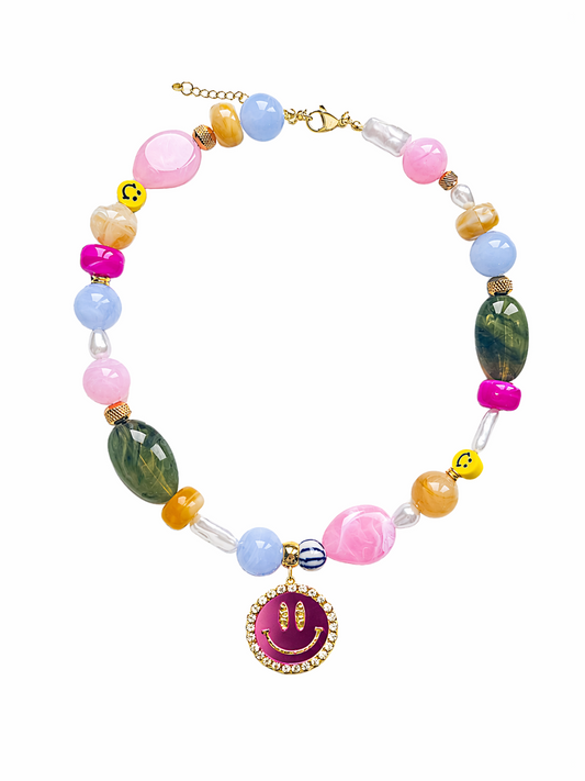 Ketting Dreamy Suus Smiley - Pink