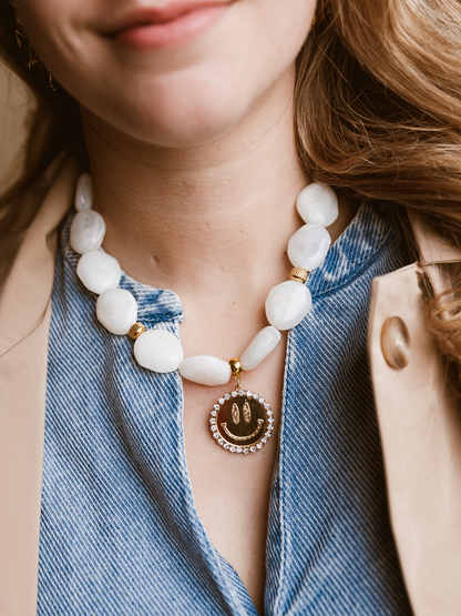 Ketting Dreamy Suus Smiley - White
