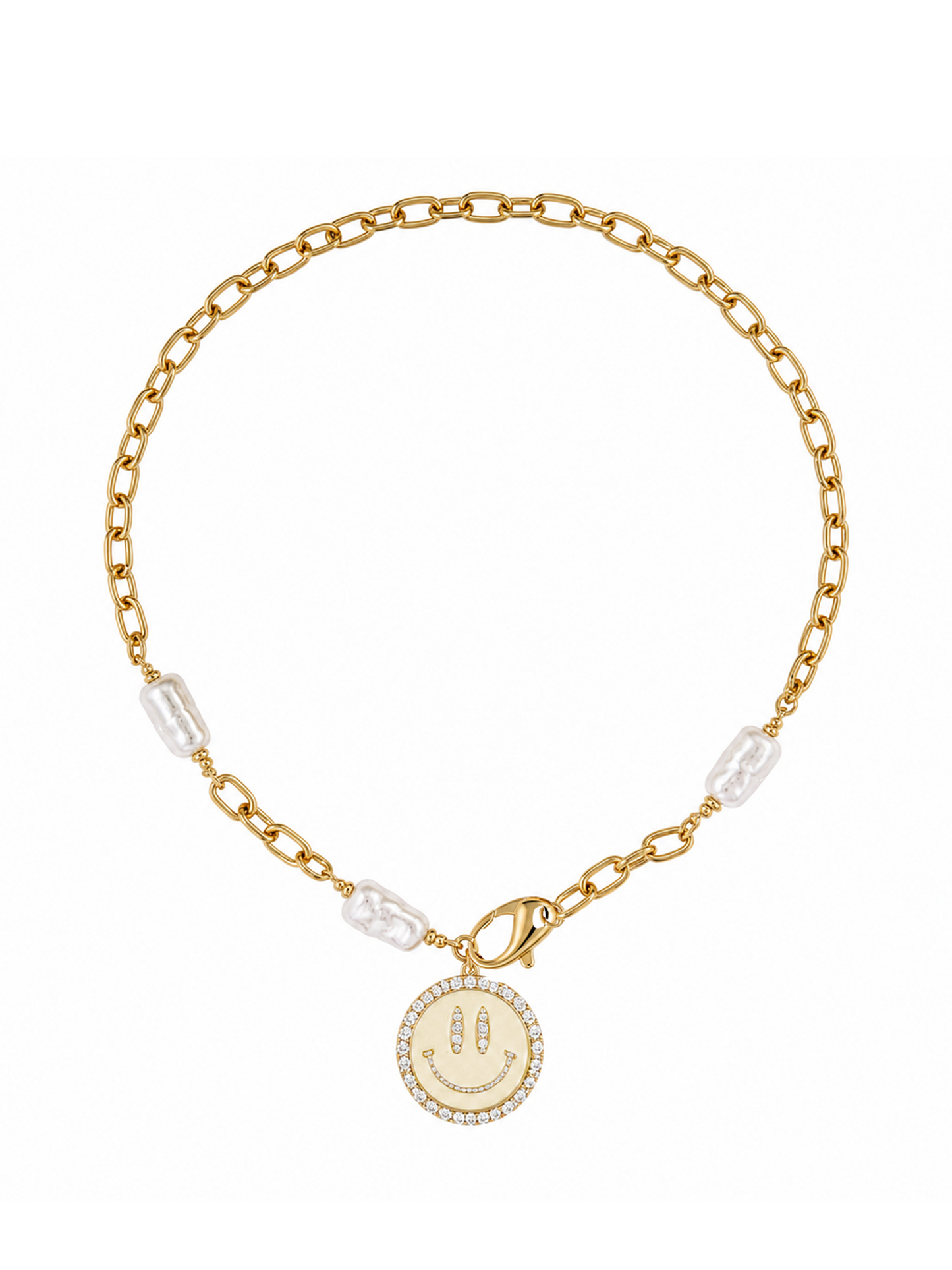 Ketting Fleur Smiley - Goud