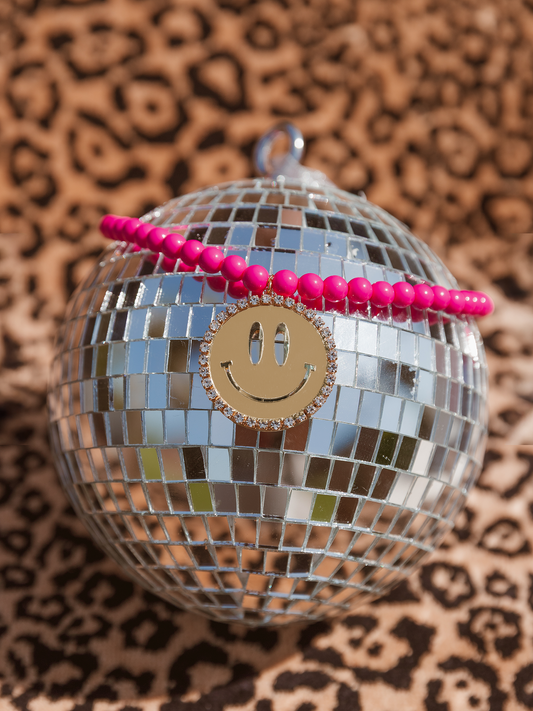 Ketting Jip Smiley Gold - Pink