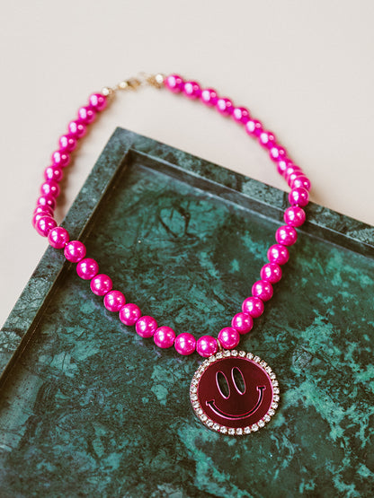 Ketting Jip Smiley Pink - Pink