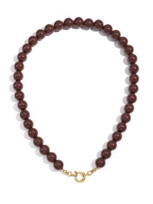 Ketting Kralen Soof - Brown