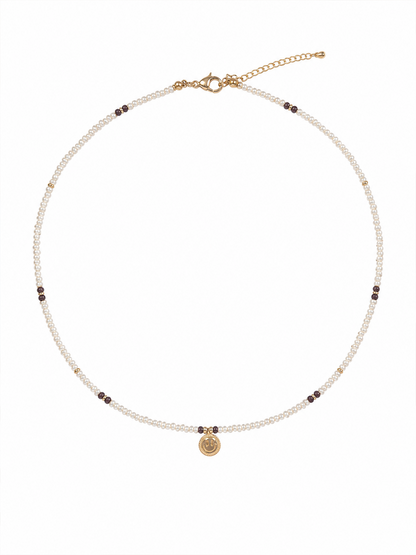 Ketting Lang Smiley Wit - Goud