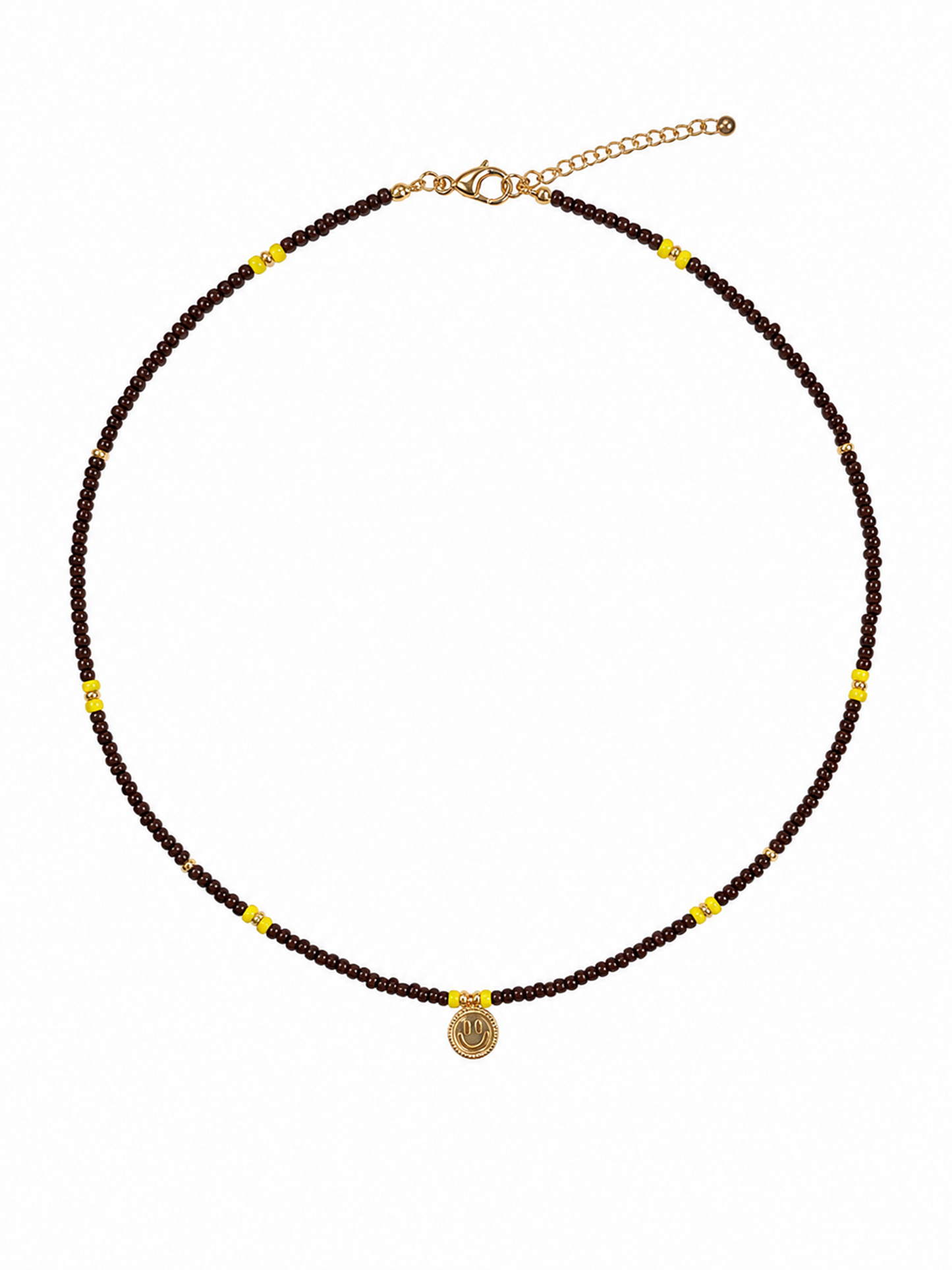 Ketting Lang Smiley Geel - Goud