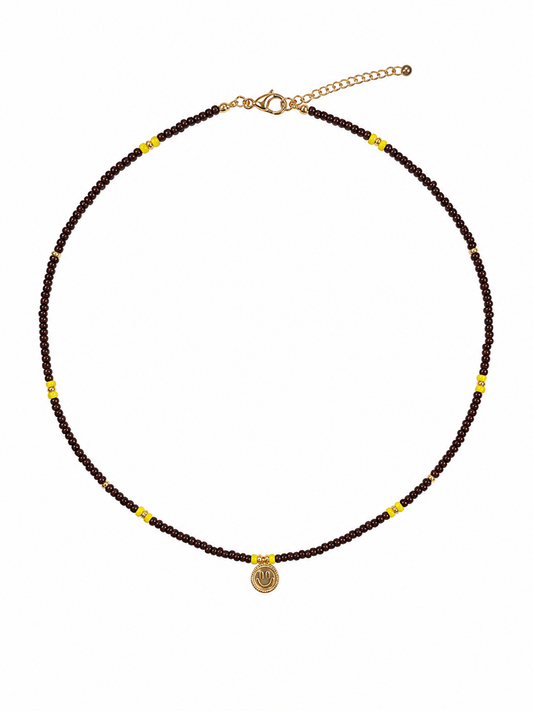 Ketting Lang Smiley Geel - Goud