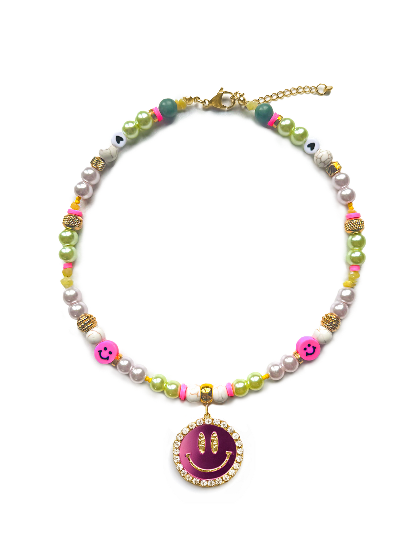 Ketting Lucky Kiki Smiley - Pink