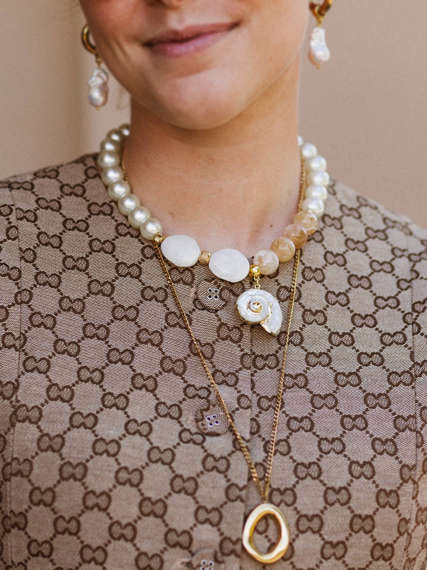 Ketting Mix Seashell - Beige