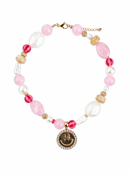 Ketting Noor Smiley - Pink