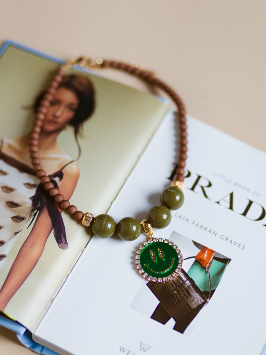Limited Ketting Smiley Gold Bold - Brown