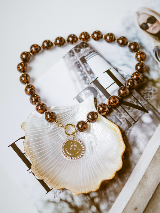 Ketting Smiley Gold Leopard - Multi Color