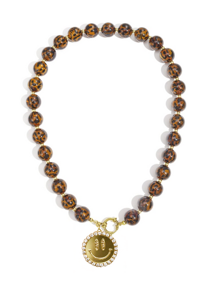 Ketting Smiley Gold Leopard - Multi Color