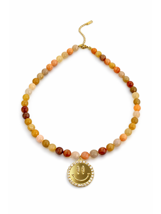 Ketting Smiley Gold Naturel - Multi Color