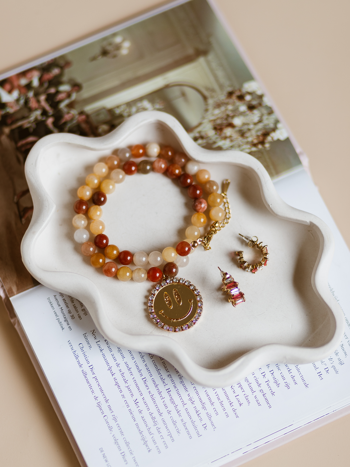 Ketting Smiley Gold Naturel - Multi Color