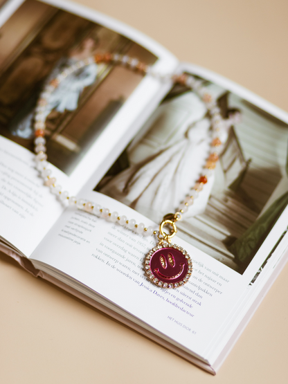 Ketting Smiley Pink Naturel Mini - Multi Color