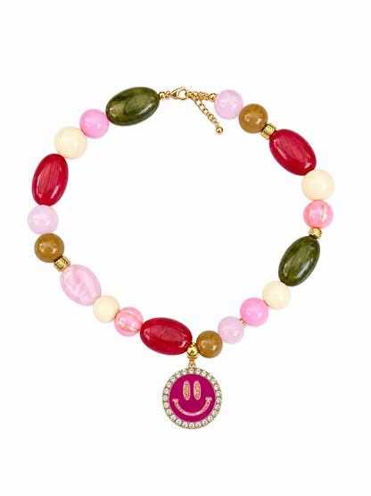 Ketting Tropical Noé Smiley - Pink