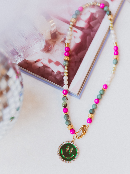 Ketting Fem Smiley - Groen
