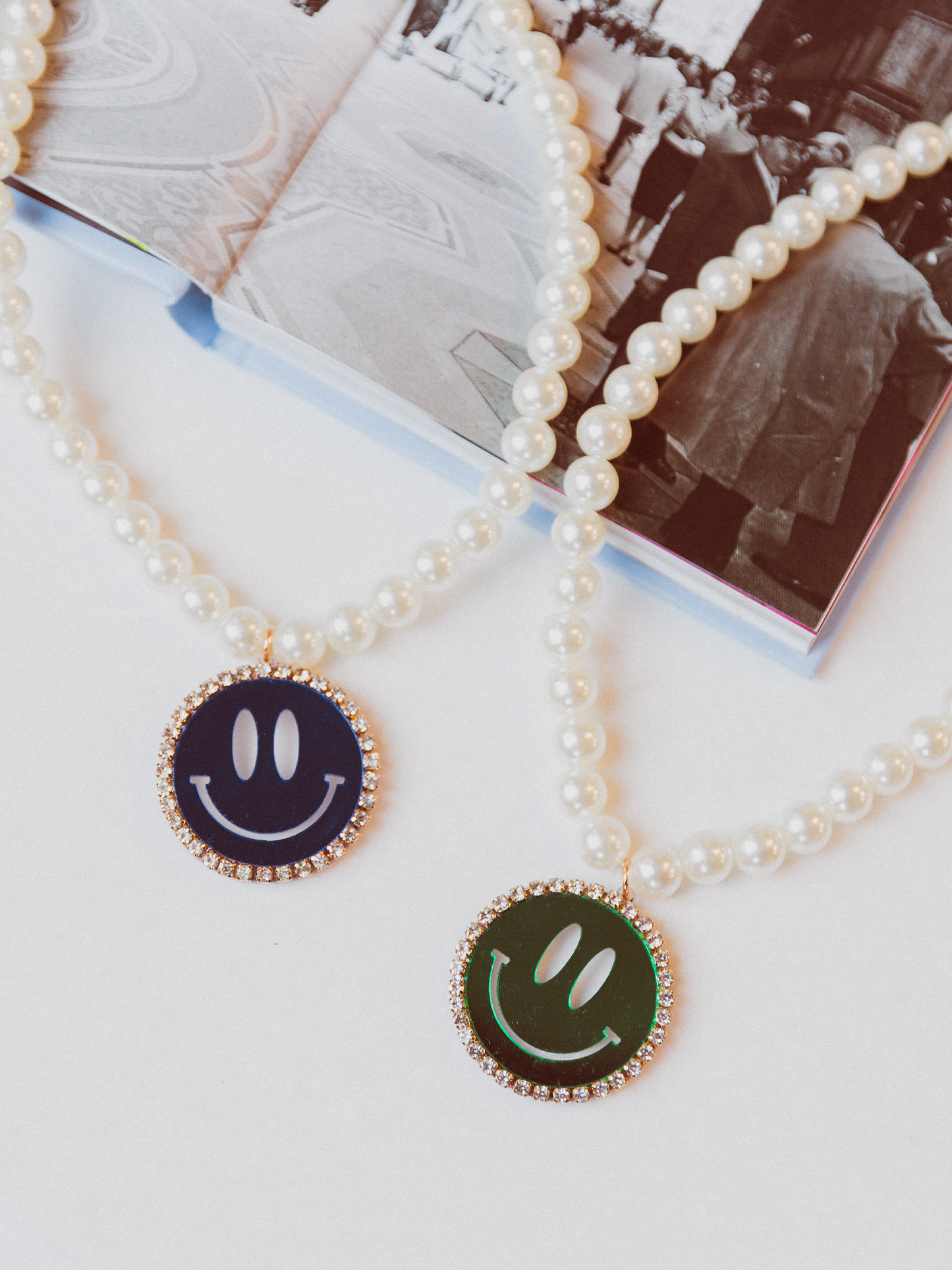 Ketting Jip Smiley Blue - White