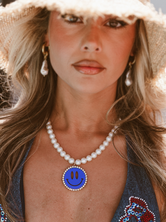 Ketting Jip Smiley Blue - White
