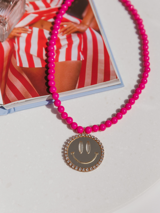 Ketting Jip Smiley Gold - Pink