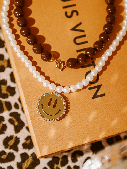 Ketting Jip Smiley Gold - White