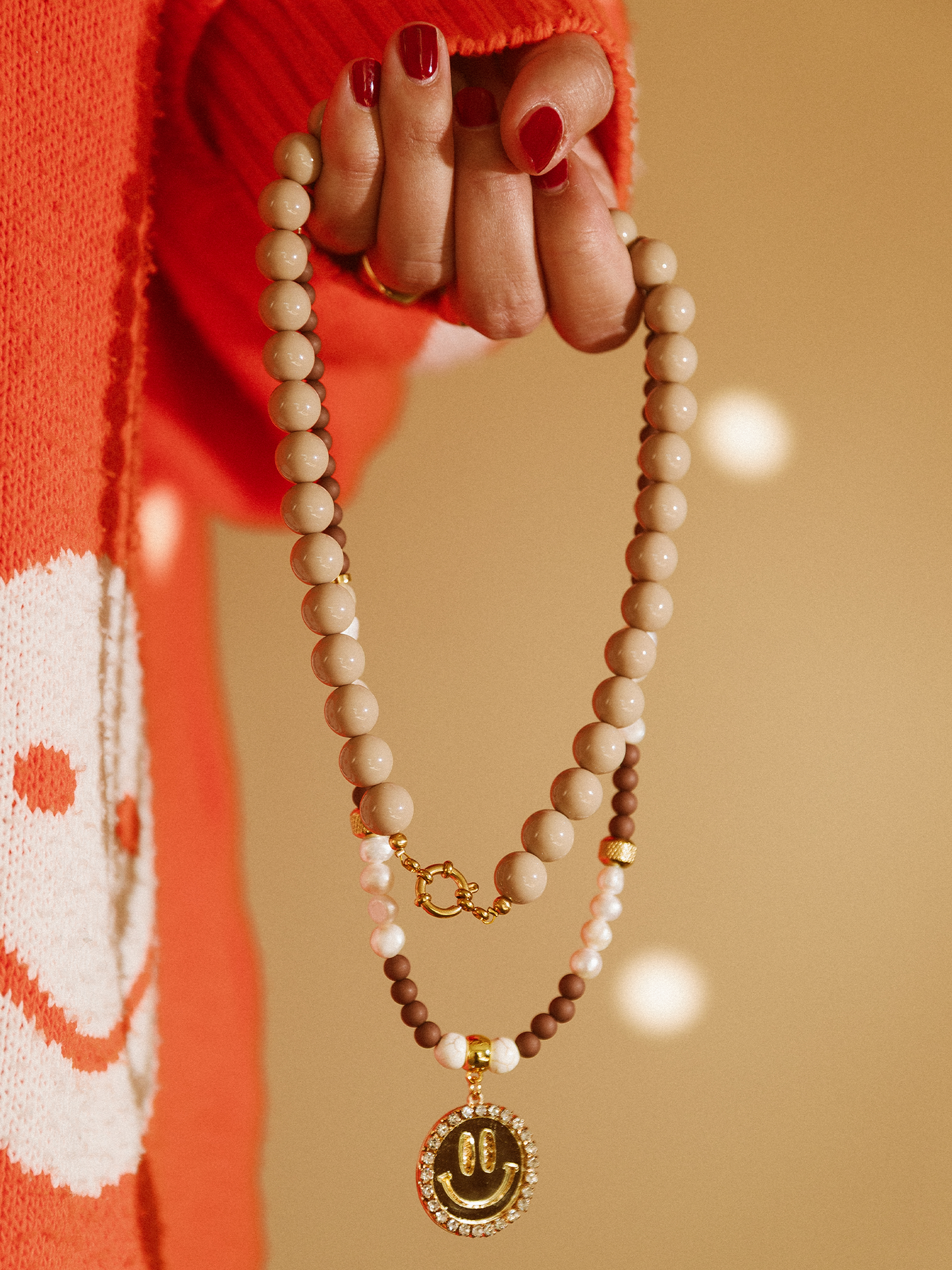 Ketting Kralen -  Beige