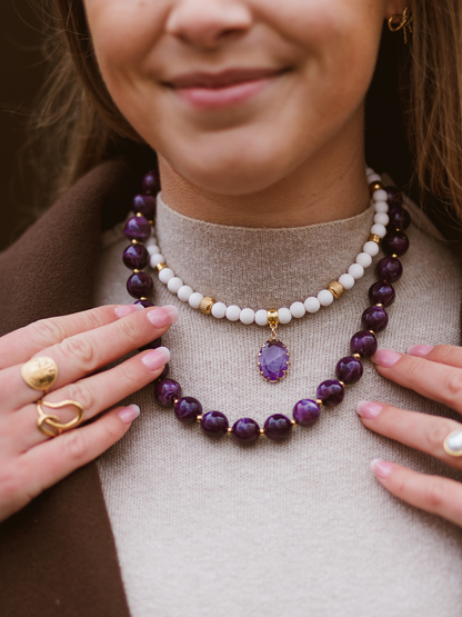 Ketting Kralen - Purple