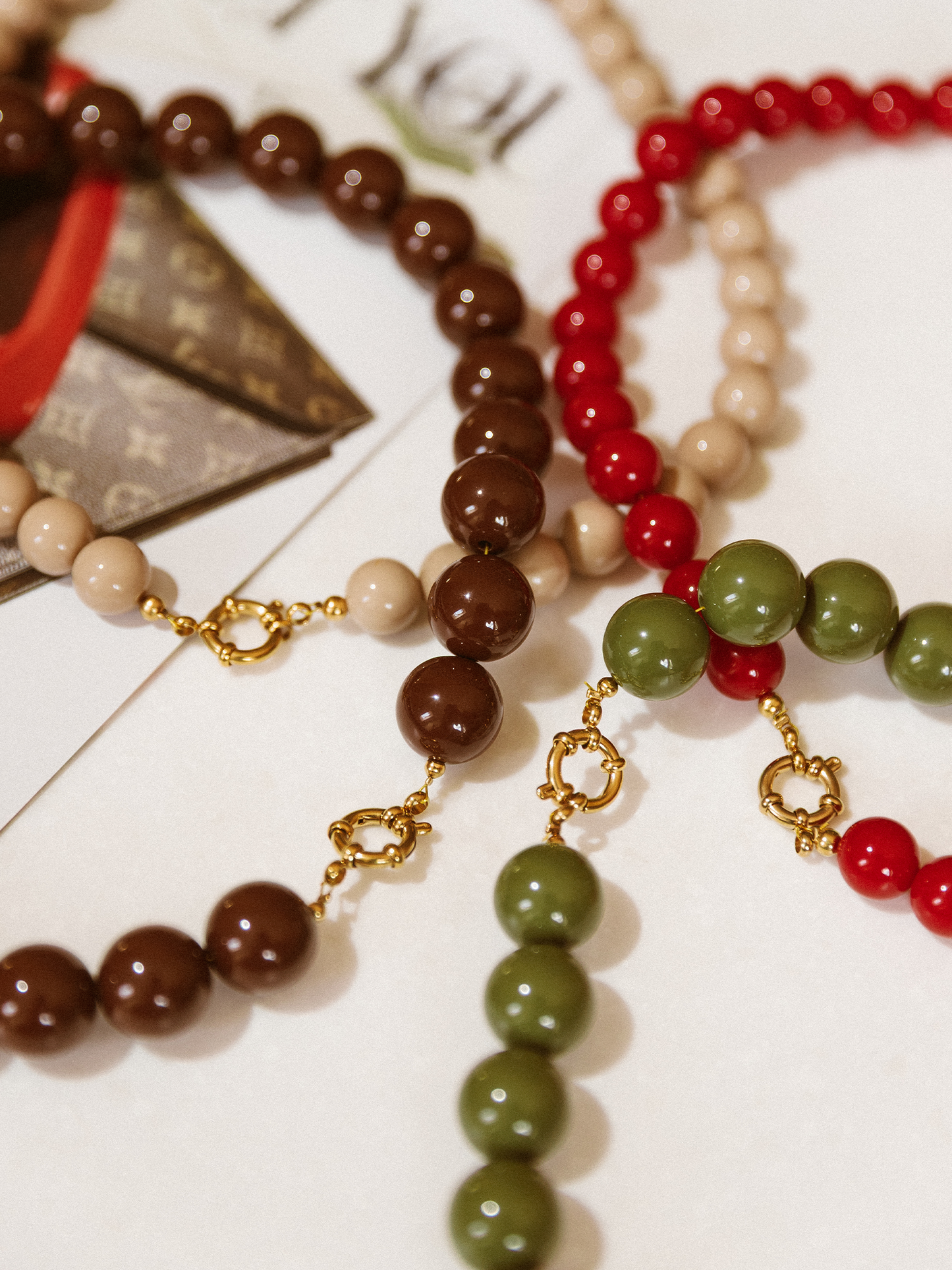 Ketting Kralen -  Beige