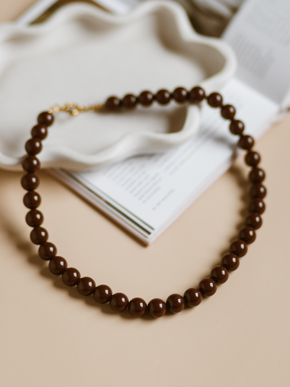 Ketting Kralen Soof - Brown