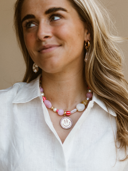 Ketting Noor Smiley - Pink