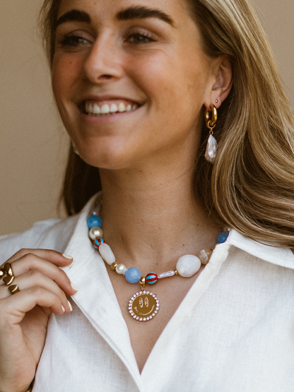Ketting Olivia Smiley - Light Blue
