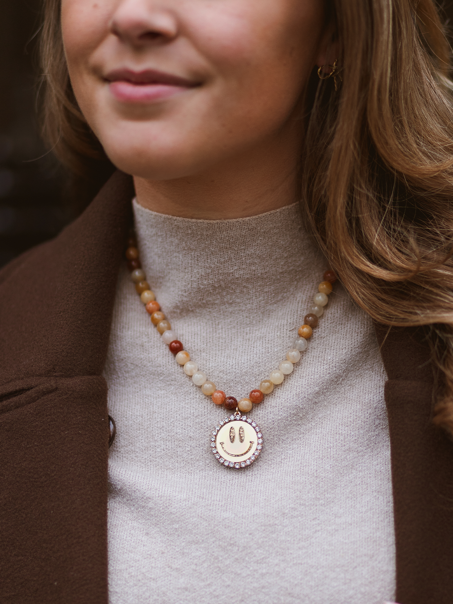 Ketting Smiley Gold Naturel - Multi Color