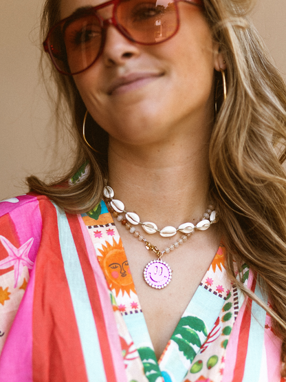 Ketting Smiley Pink Naturel Mini - Multi Color