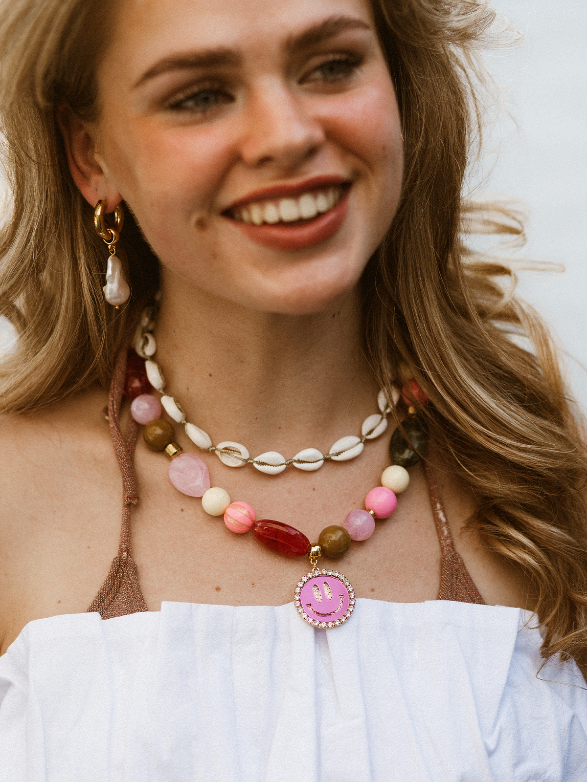 Ketting Tropical Noé Smiley - Pink