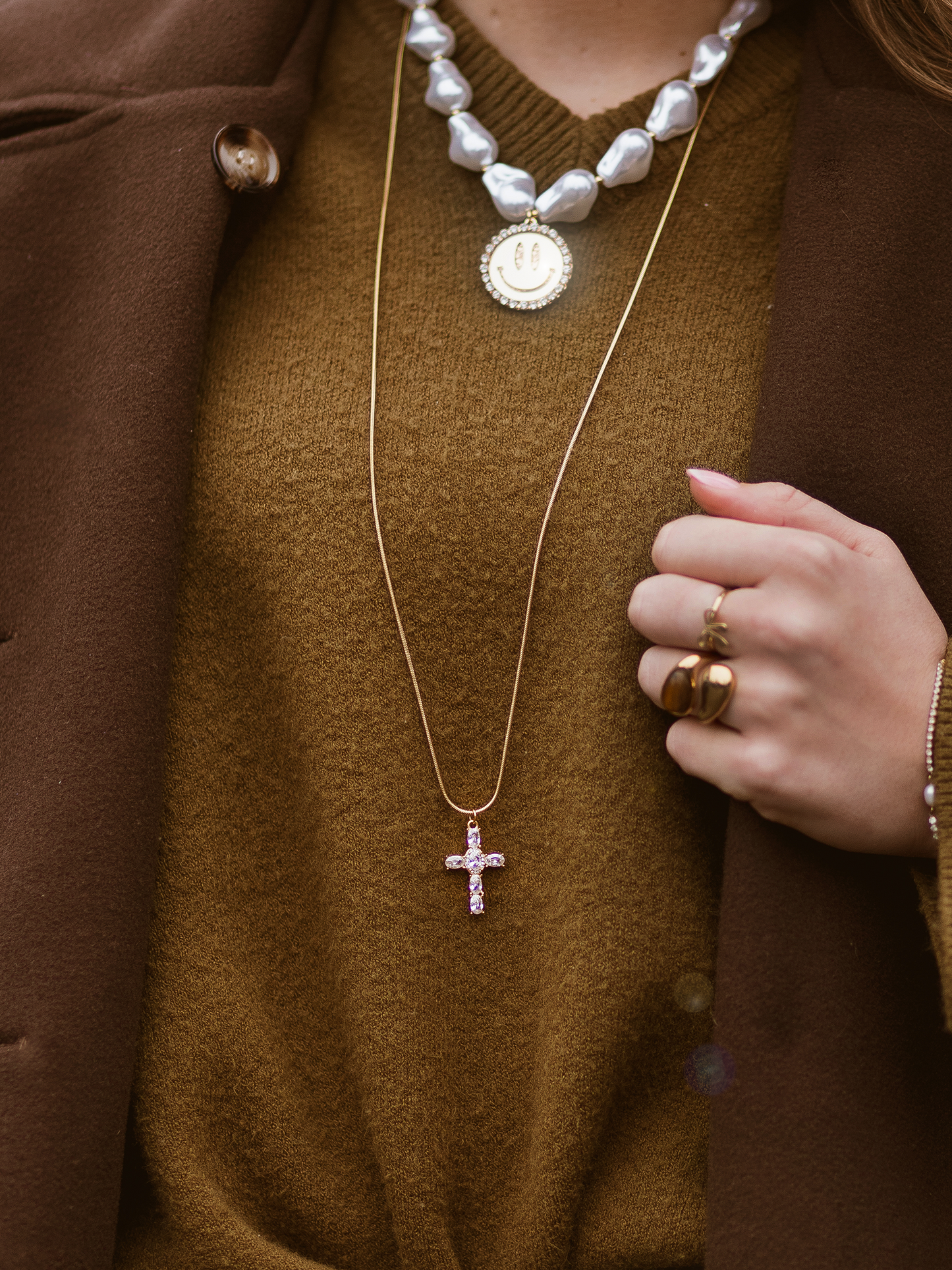 Ketting Lang Zara Kruis - Goud