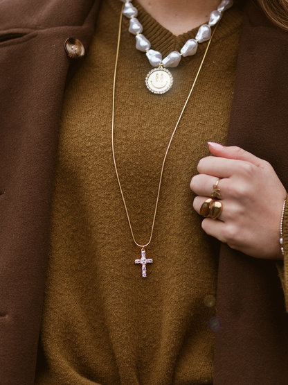 Ketting Lang Zara Kruis - Goud