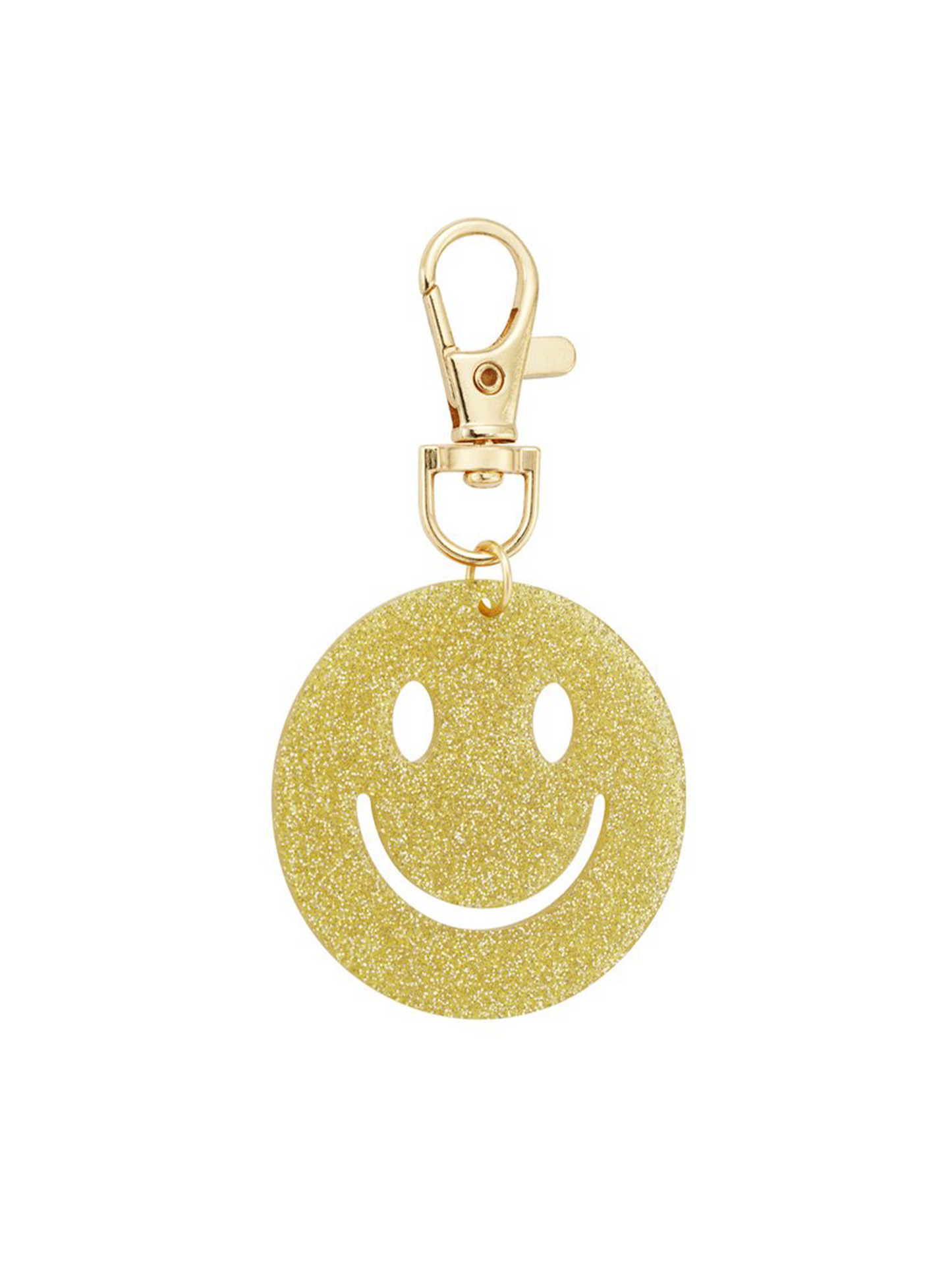 Keychain Smiley - Glitter Yellow