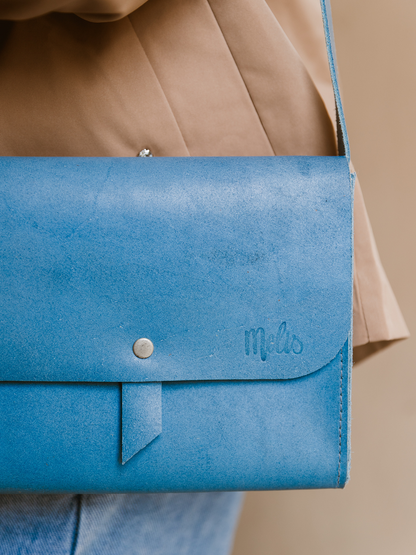 Limited Leren Tas Melis - Blauw