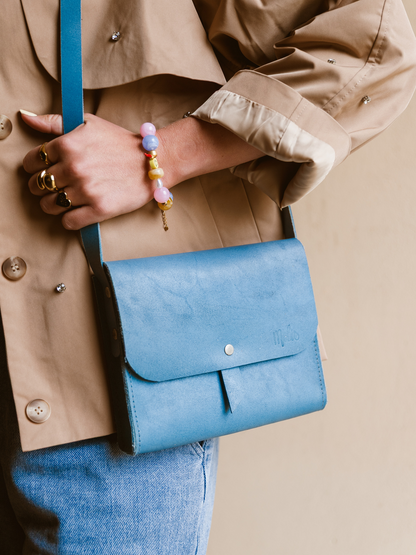Limited Leren Tas Melis - Blauw