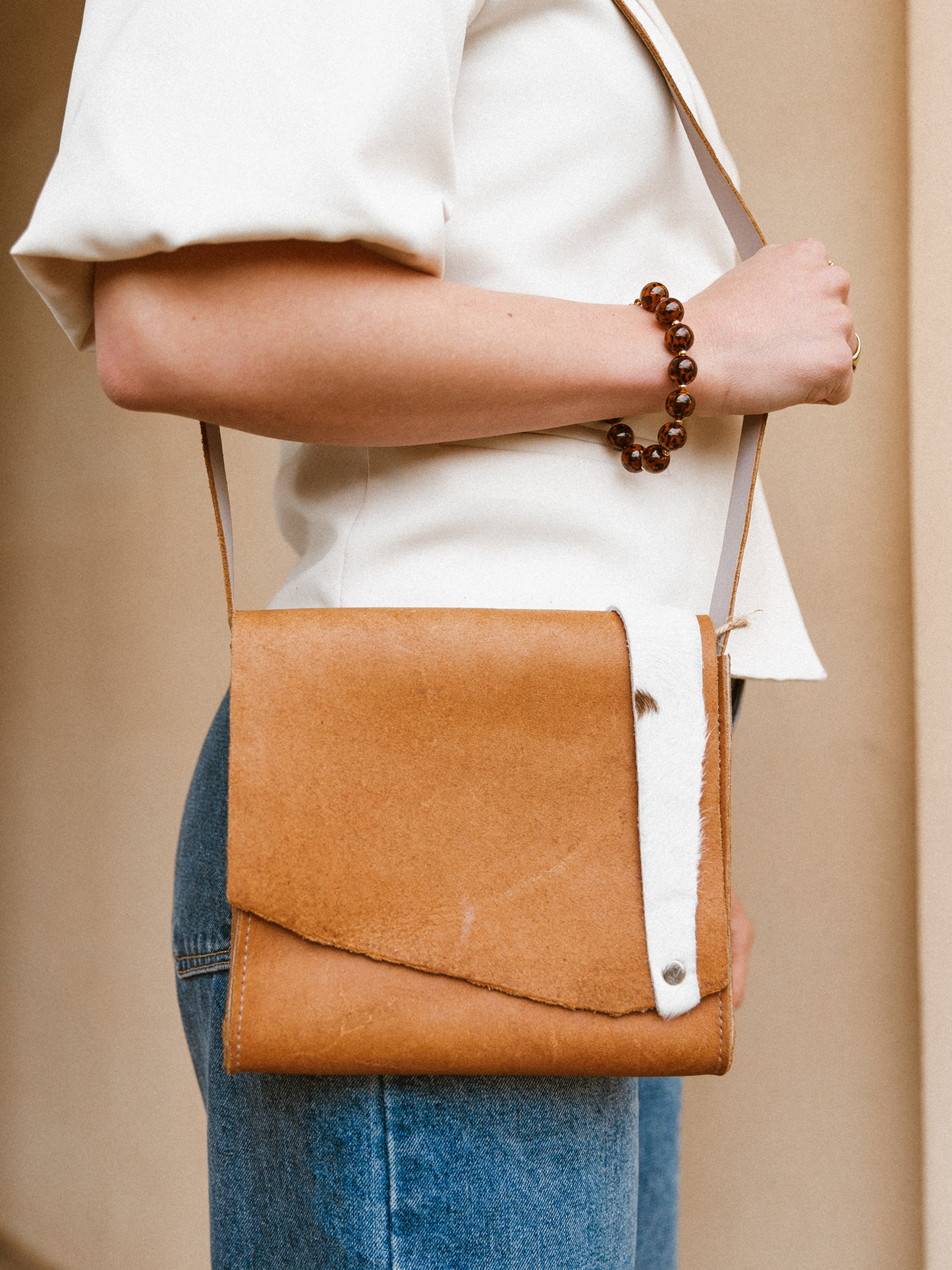 Limited Leren Tas Melis - Brown