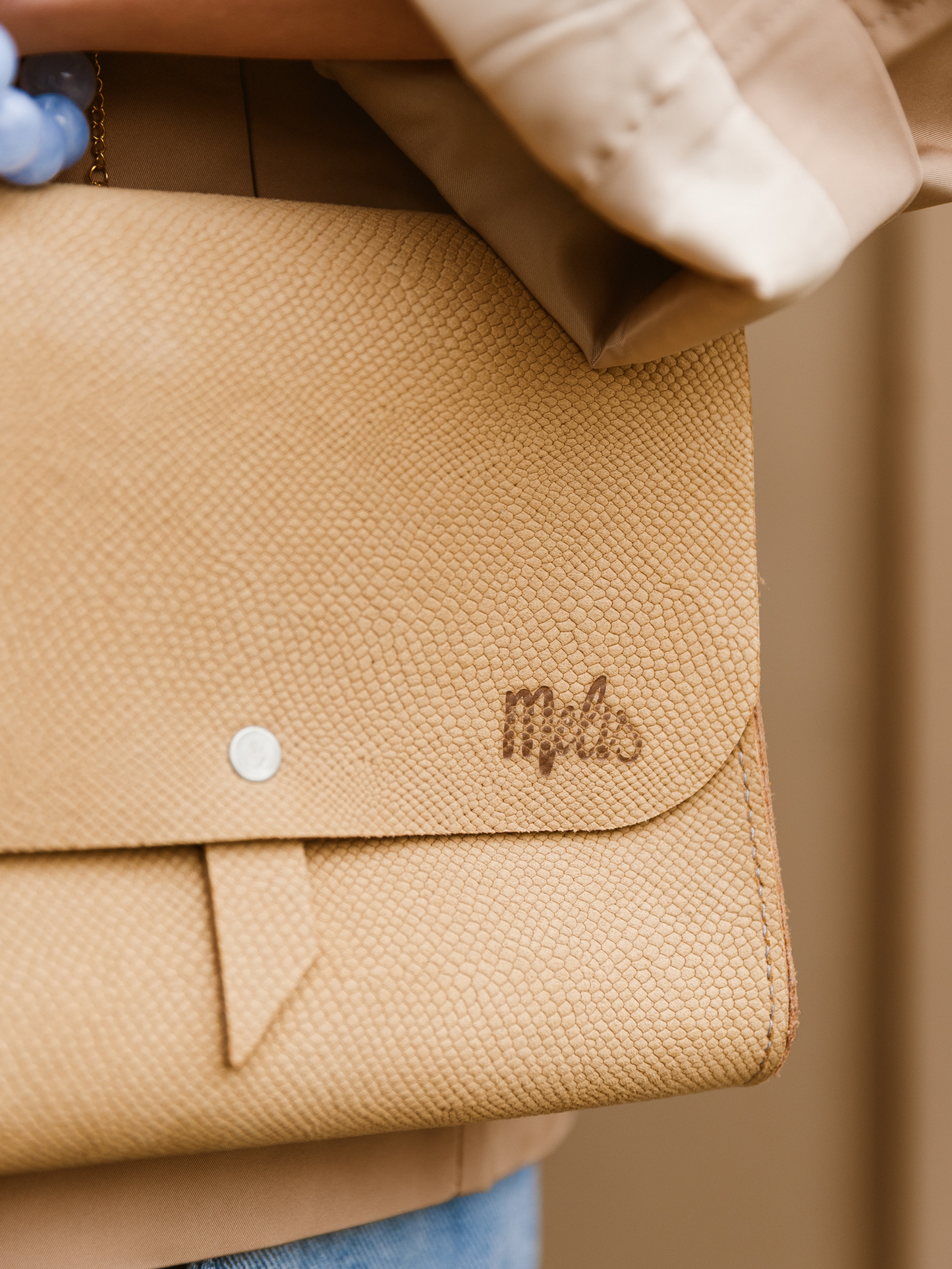 Limited Leren Tas Melis - Geel