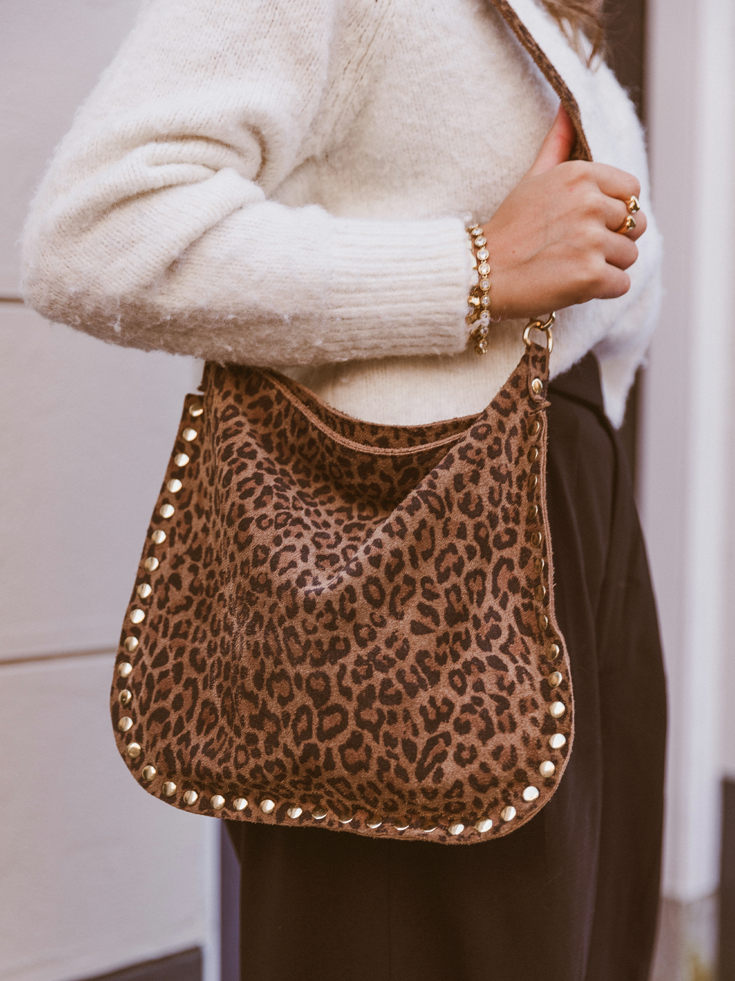 Leren Tas Leopard - Brown