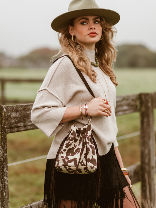 Crossbody Suede Cow - Brown