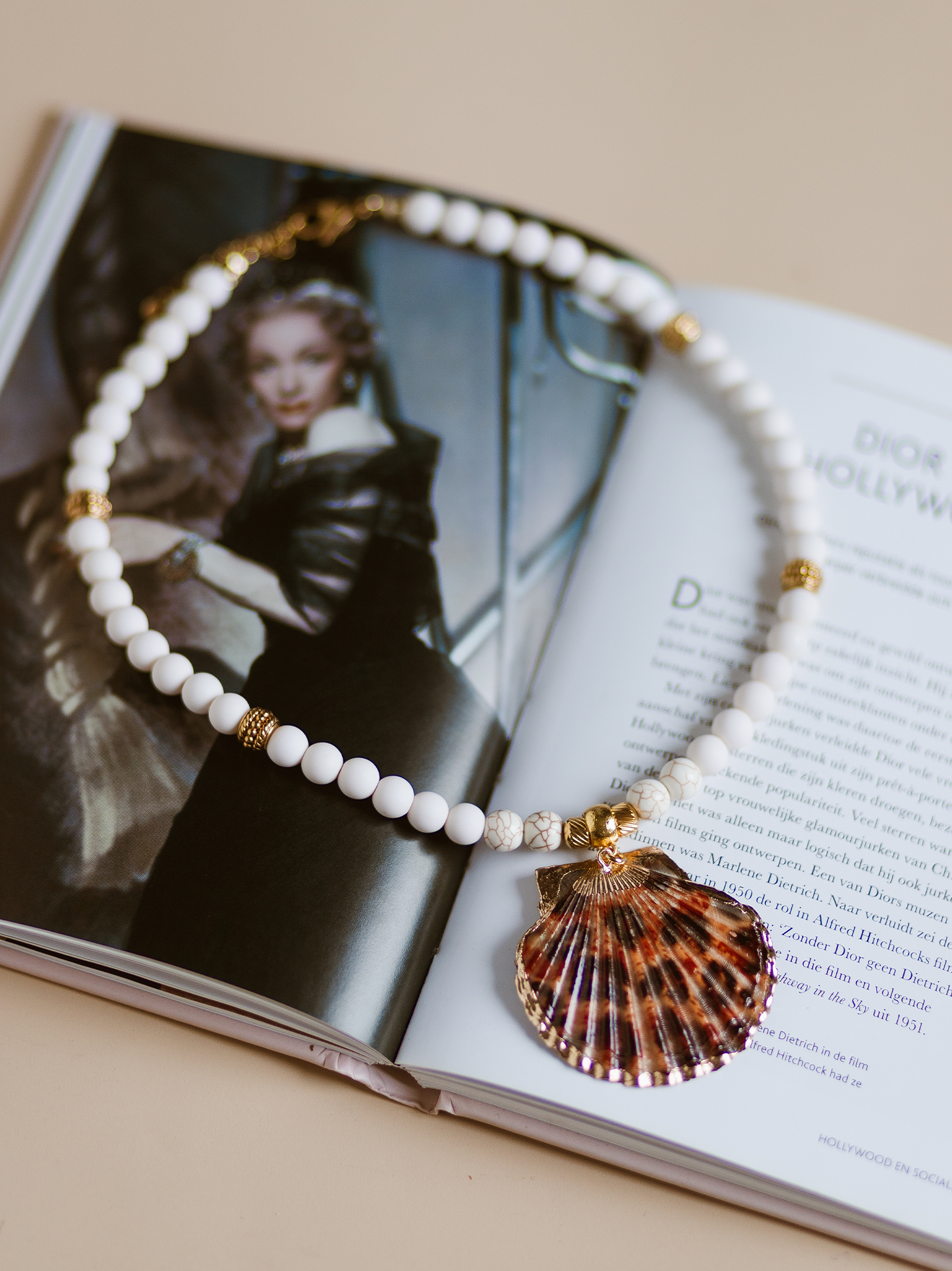 Limited Ketting Kralen Schelp - White