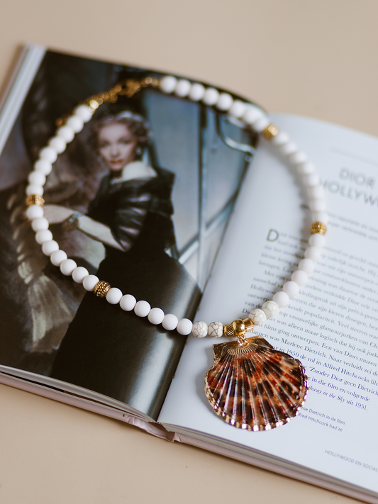 Limited Ketting Kralen Schelp - White