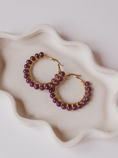 Oorbel Lynn Purple - Goud
